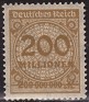 Germany 1923 Numbers 200 Millonen Red & Brown Scott 291
